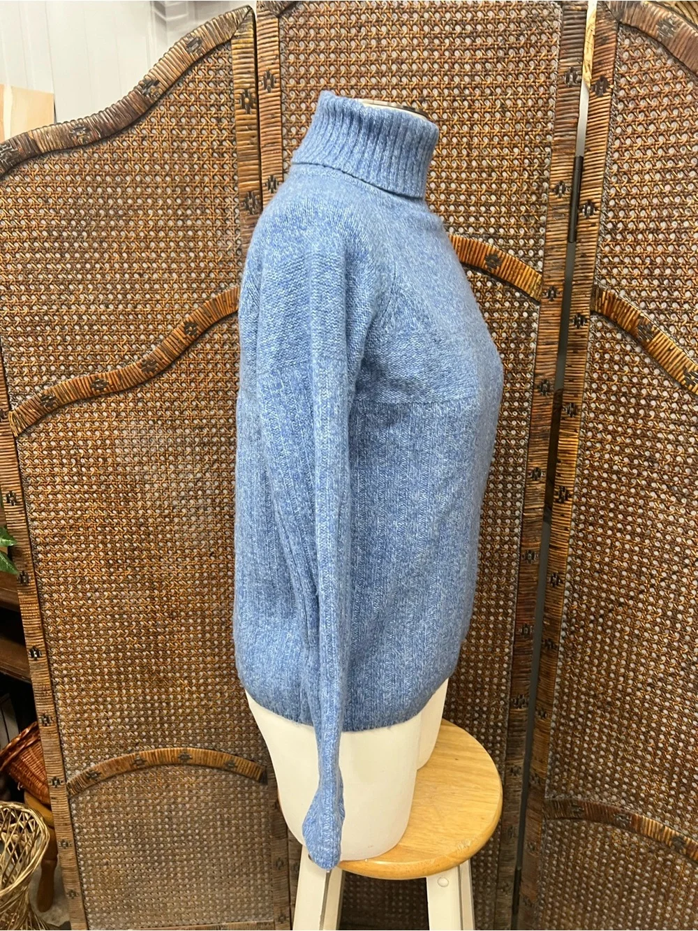 Ralph Lauren turtleneck wool sweater large blue